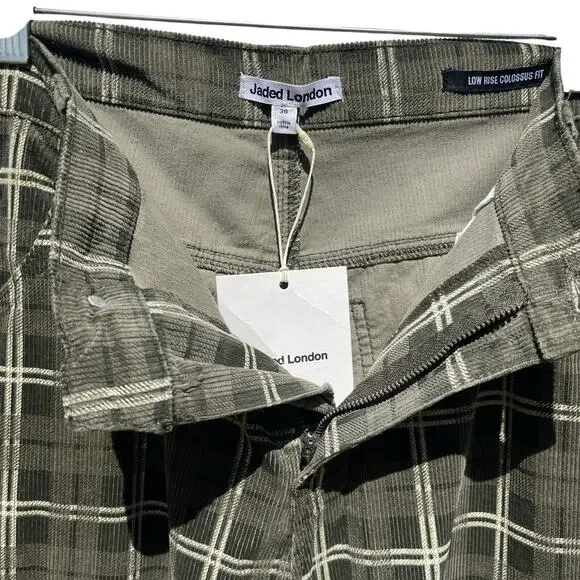 NWT JADED LONDON Men's Brooklyn Green Cord Baggy Colosus